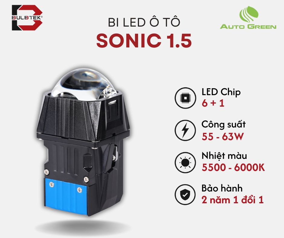 Bi LED ô tô Sonic 1.5 Square Bulbtek